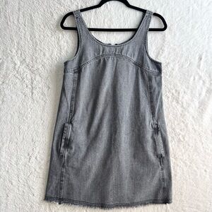 Natural Life JJ Jumper Dress Women’s Small Gray Distressed Mini Casual 90s Style